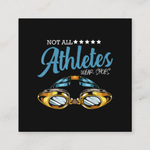 Nicht alle Athleten tragen Schuhe Funny Swimmer Quadratische Visitenkarte
