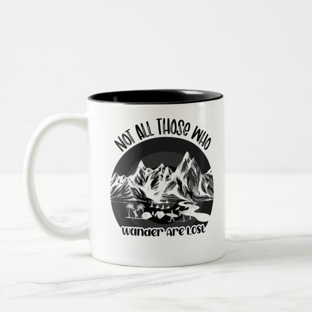 Nicht alle, die sich wundern, sind verloren - Wand Zweifarbige Tasse (Links)
