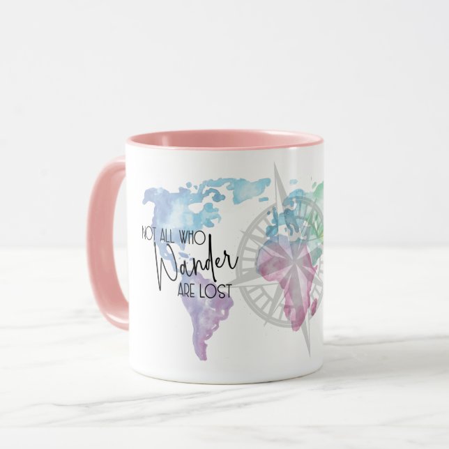 Nicht alle, die wandern, haben die Wasserfarbenkar Tasse (Vorderseite Links)