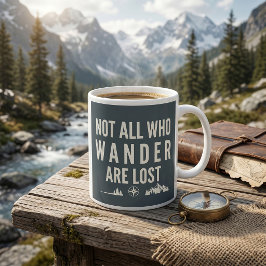 Nicht alle, die wandern, sind verloren Bergkunst Kaffeetasse