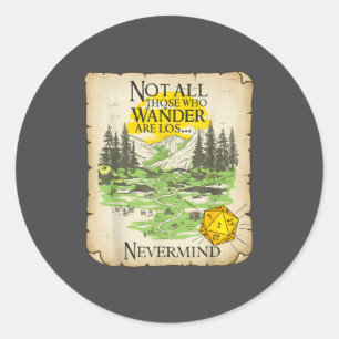 Nicht alle, die wandern, sind verloren Funny Maps  Runder Aufkleber
