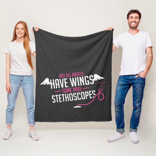 Nicht alle Engel haben Flügelnasen-Stethoscope Fleecedecke (Beispiel)