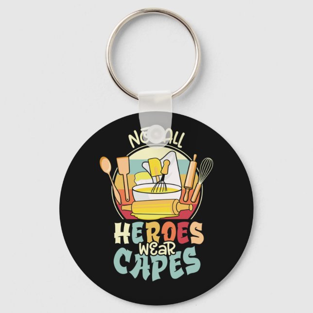 Nicht alle Helden tragen Capes School Lunch Lady Schlüsselanhänger (Vorderseite)