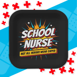 Nicht alle Helden tragen eine Krankenschwester Pappteller