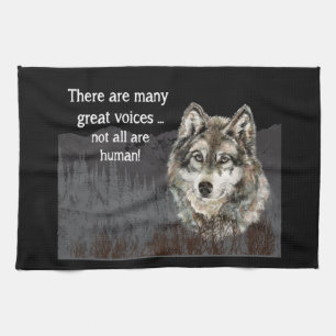 Nicht alle Stimmen Menschlicher Inspirationswolf Z Küchentuch
