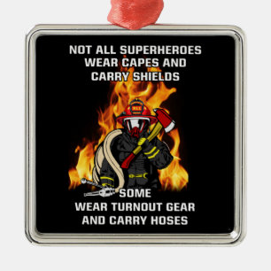 Nicht alle Superhelden... Feuerwehrmann Ornament Aus Metall