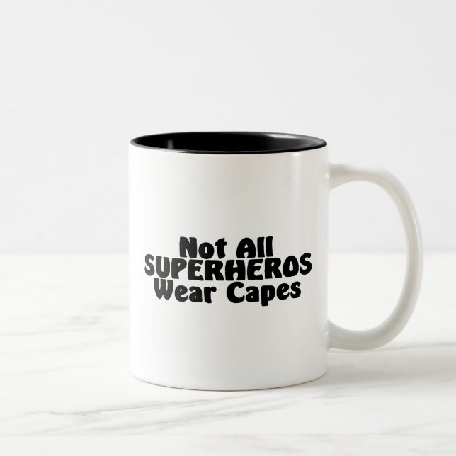 Nicht alle SUPERHEROS Abnutzungs-Kape Zweifarbige Tasse (Rechts)