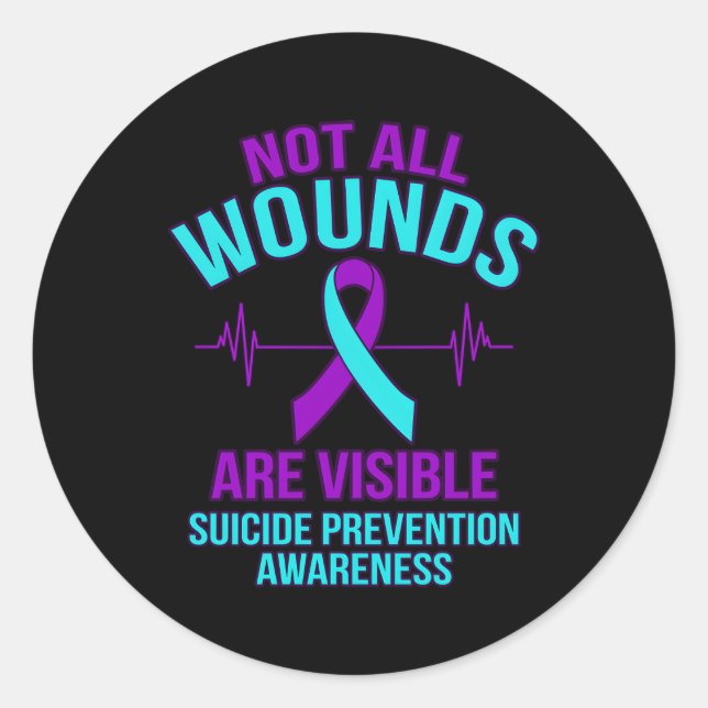 Nicht alle Wunden sind erkennbar glücklich Selbstm Runder Aufkleber (Vorderseite)