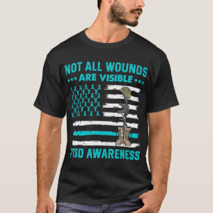 Nicht alle Wunden sind sichtbar Aquamarine PTSD T-Shirt