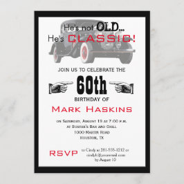 Nicht alt, aber klassisch alter Wagen zum Geburtst Einladung