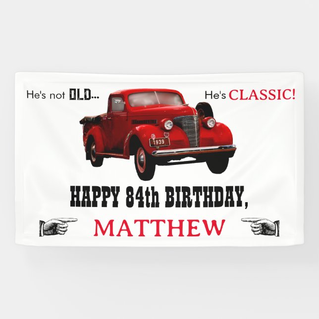 Nicht alt, aber klassisch rot 1939 Lkw-Alter Gebur Banner (Horizontal)