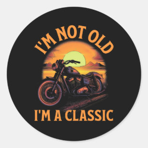Nicht alt im A Clic - Vatertag - Vintages Motorrad Runder Aufkleber