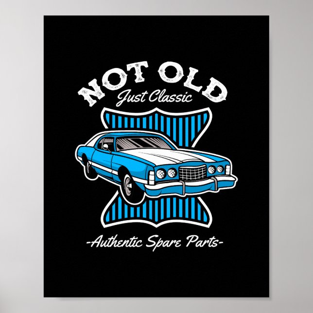 Nicht alt, nur klassisches Retro-Autodesign Poster (Vorne)