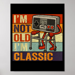 Nicht alter klassischer lustiger alter Gamer Gamin Poster