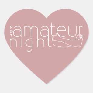 NICHT Amateurnacht Herz-Aufkleber