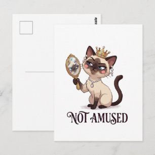 Nicht amüsierte königliche Siamkatze Postkarte