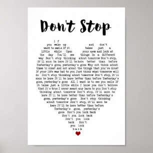 Nicht aufhalten Wall Art Song Lyric Herz Print Poster