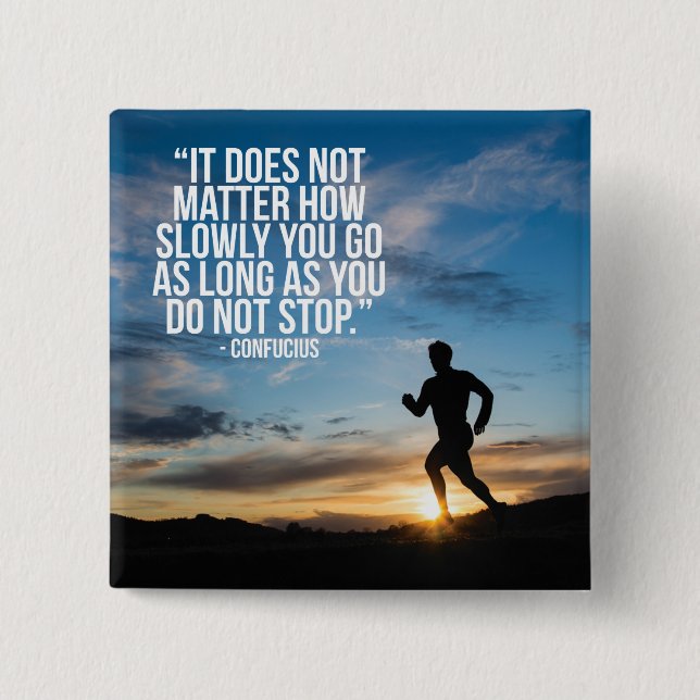 NICHT AUFHÖREN. Marathon Workout Motivierend Button (Vorderseite)