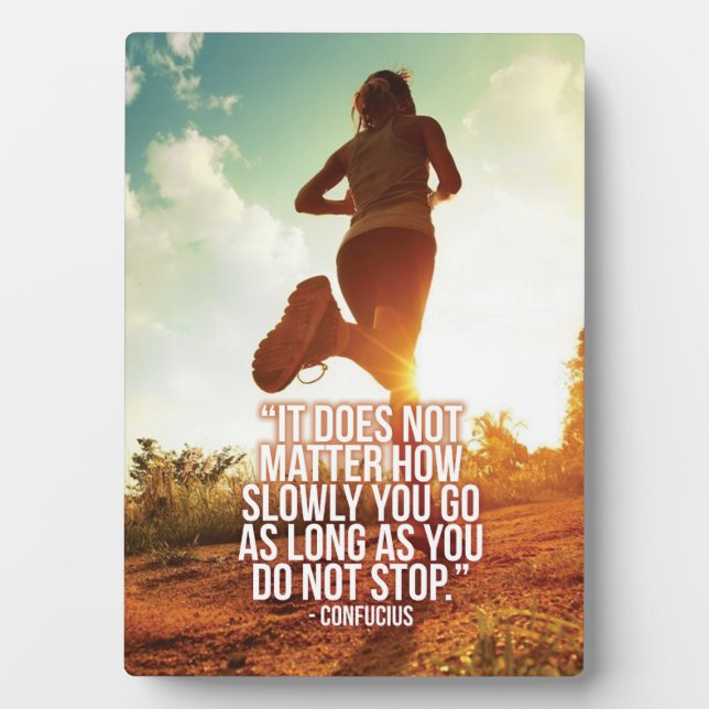 NICHT AUFHÖREN. Marathon Workout Motivierend Fotoplatte (Vorderseite)