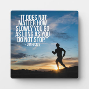 NICHT AUFHÖREN. Marathon Workout Motivierend Fotoplatte