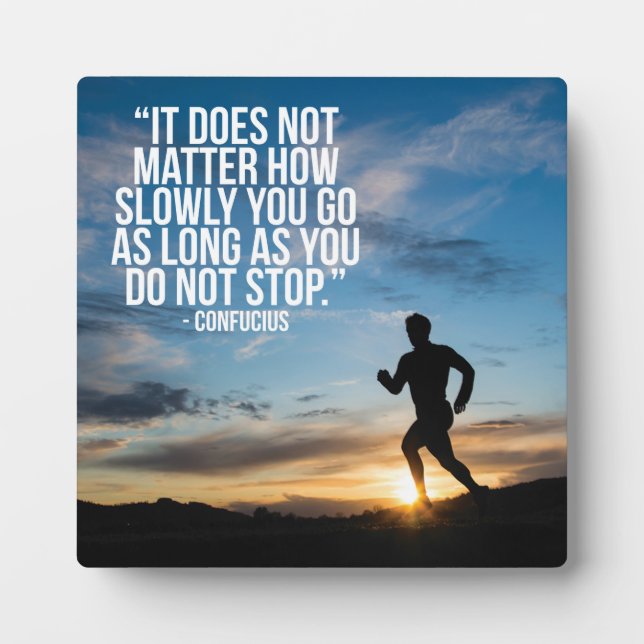NICHT AUFHÖREN. Marathon Workout Motivierend Fotoplatte (Vorderseite)