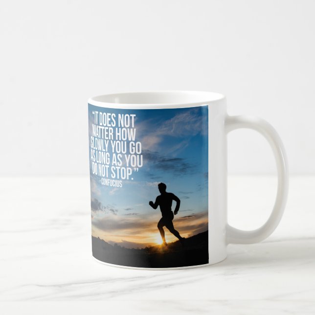 NICHT AUFHÖREN. Marathon Workout Motivierend Kaffeetasse (Rechts)