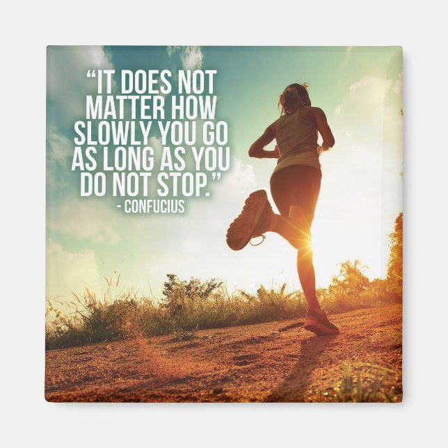 NICHT AUFHÖREN. Marathon Workout Motivierend Magnet (Vorne)