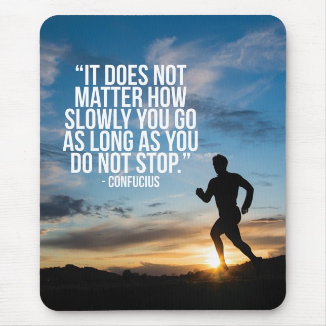 NICHT AUFHÖREN. Marathon Workout Motivierend Mousepad (Vorne)
