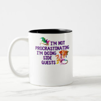 Nicht aufschieben von Side Quests Funny RPG Gamer Zweifarbige Tasse