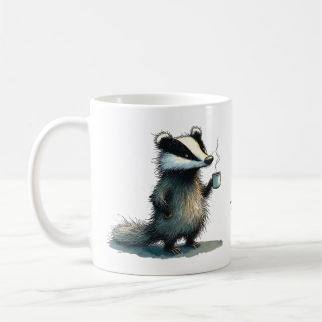 Nicht. Berühren. Whimsical Dachs Kaffeetasse (Links)
