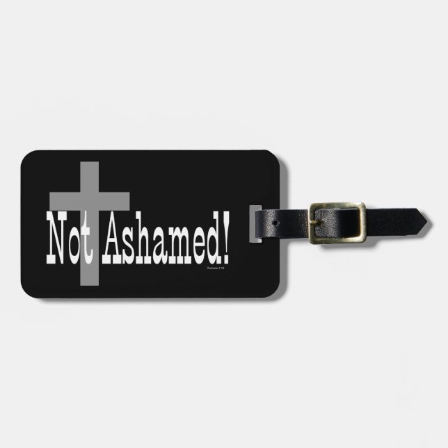 Nicht beschämt! Römer-1:16 (mit Kreuz) Gepäckanhänger (Vorderseite horizontal)