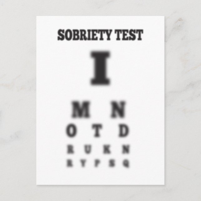 Nicht betrunkener Sobrile Blake Seekartentest Postkarte (Vorderseite)