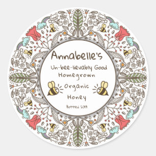 Nicht-Bienen-gutes Honey-Label Runder Aufkleber
