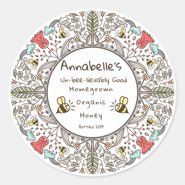 Nicht-Bienen-taugliches Honiglabel Runder Aufkleber (Vorderseite)