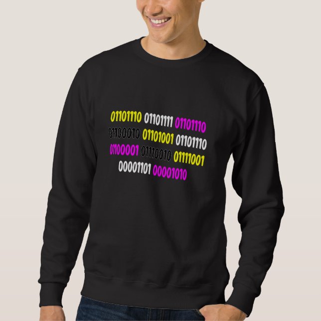 nicht binär in Binärfarben Sweatshirt (Vorderseite)