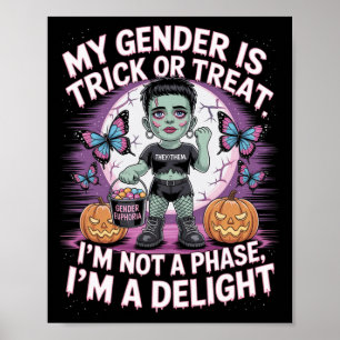 Nicht binäre Halloween-Frankenstein-Pronos nicht A Poster
