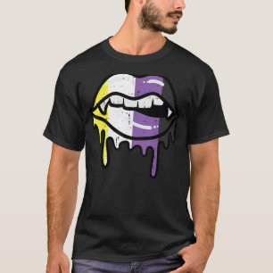Nicht binäre Lippenbeize Tropfen, nicht binär Enby T-Shirt