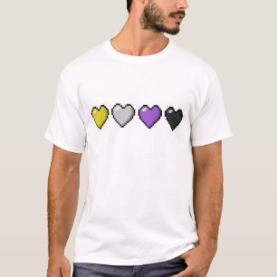 Nicht-Binäre Pixel-Herzen T-Shirt