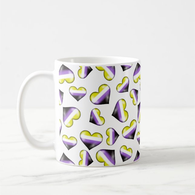 Nicht binäre Pride Flag Hörer Kaffeepause Tasse (Links)