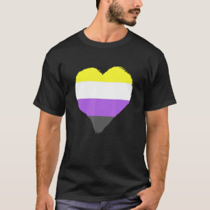 Nicht binäre Pride LGBT, nichtbinäre Herz-Liebe No T-Shirt
