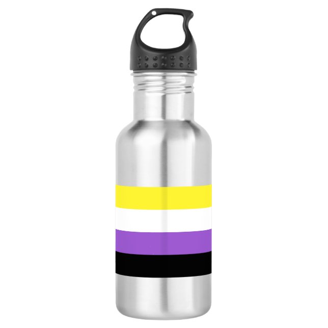 Nicht binärer Stolz Edelstahlflasche (Vorderseite)