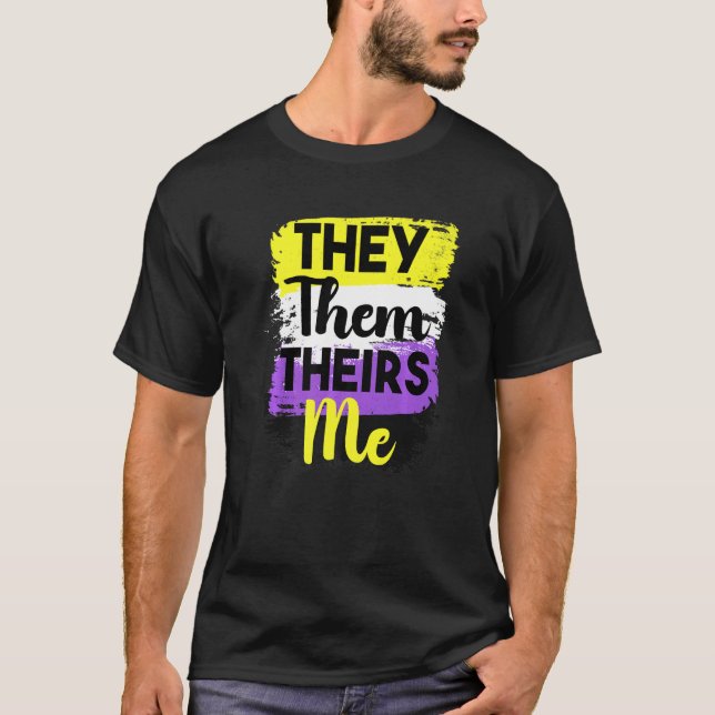 Nicht binärer Stolz Sie sie nicht binär Geschlecht T-Shirt (Vorderseite)