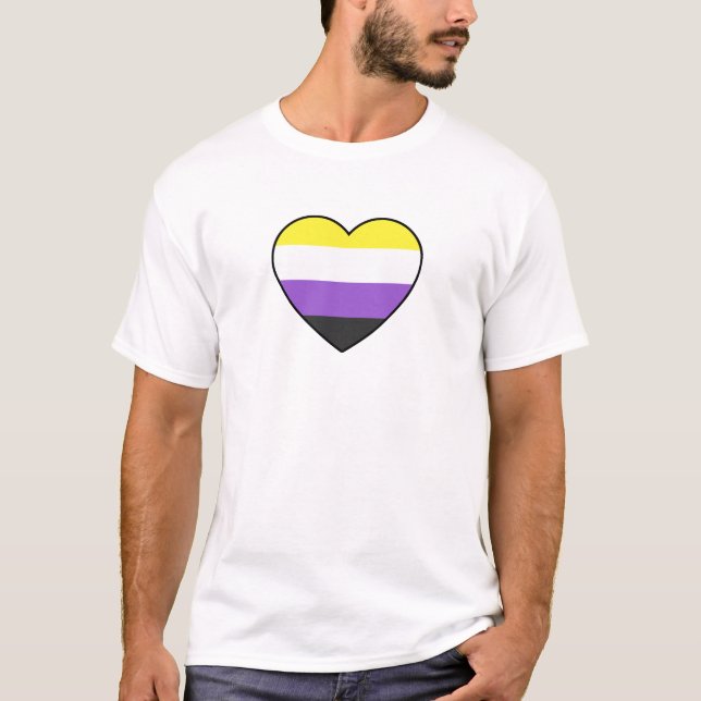 Nicht-Binary-Herz-Flag T-Shirt (Vorderseite)