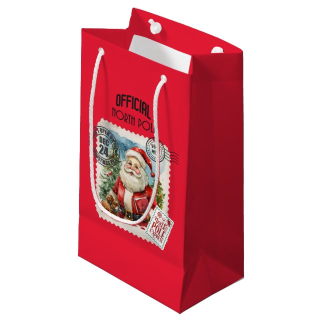 Nicht bis Weihnachten öffnen Kleine Geschenktasche Kleine Geschenktüte (Vorderseite Schrägansicht)