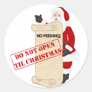 Nicht bis Weihnachten öffnen Runder Aufkleber