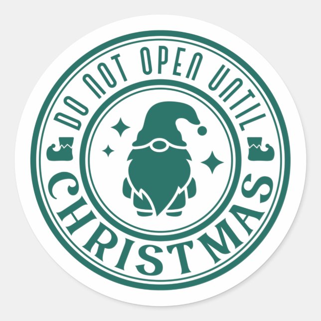 Nicht bis Weihnachten öffnen Runder Aufkleber (Vorderseite)