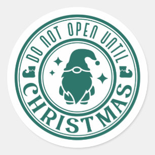 Nicht bis Weihnachten öffnen Runder Aufkleber