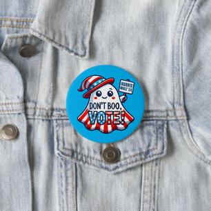 Nicht Boo, abstimmen! Harris Walz Halloween-Mashup Button