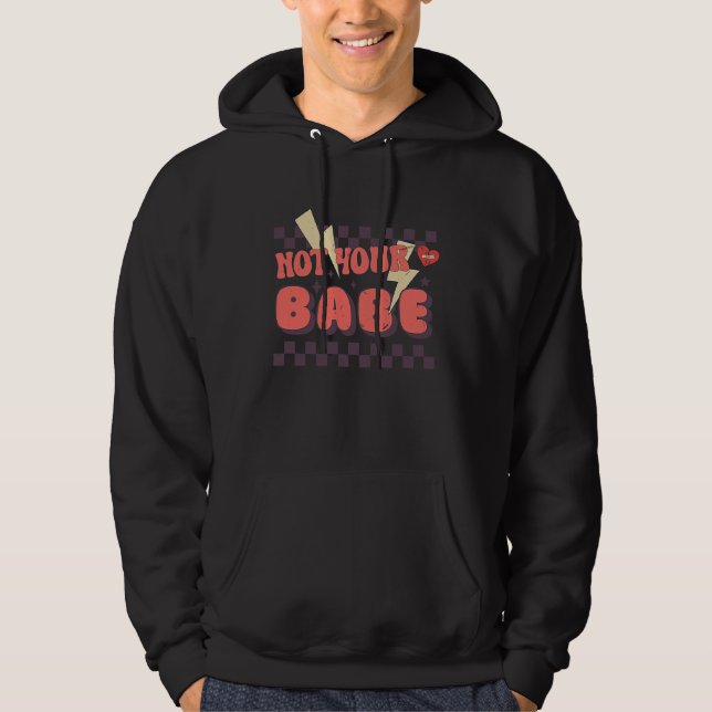 Nicht dein Babe Heart Groovy  Valentinstag Hoodie (Vorderseite)