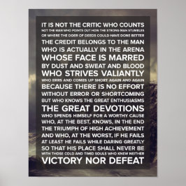 "Nicht der Kritiker zählt..." Zitatposter Poster